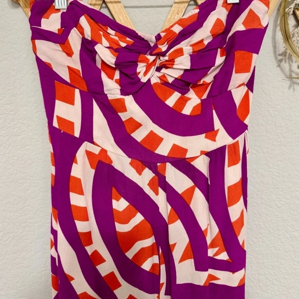 ❤️ Tracy Reese x Anthropologie Geometric Strapless Wide Leg Jumpsuit Size 6P